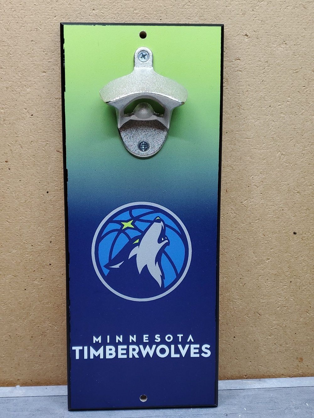 Minnesota Timberwolves Bottle Opener Sign NWT